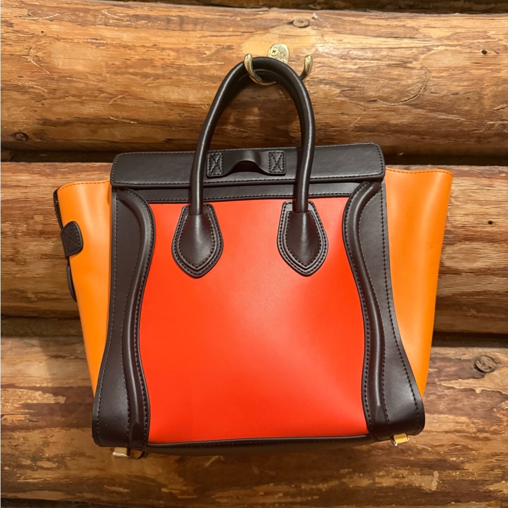 NWOT Gorgeous Celine Orange & Red Purse - Picture 2 of 9